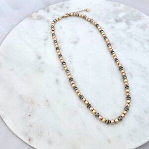 2/$20 Gold Tone Minimilist Bead Necklace
